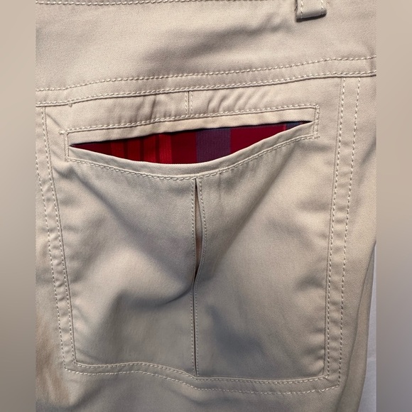 Nike Golf Dri-Fit Pants Men's 36x30 Tan Beige Lightweight Plaid Details Trim - Picture 9 of 10